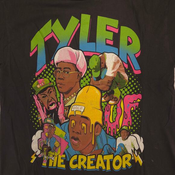 Tyler the Creator Rap Short Sleeve Crew Neck Graphic T Shirt Mens Size L Black - Picture 4 of 9